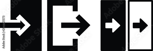 фотографія Login and logout icon set, minimalist exit and entry vector symbols for web and app UI