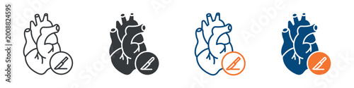Tableau sur toile Bypass Surgery Icon Set Multiple Style Collection