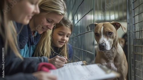 Joyful Adoption Moment With Loving Family And Dog High Resolution Picture