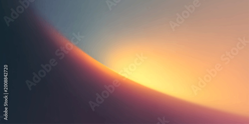 Foto An abstract dreamscape unfolds, the curved shape, the sun's tender glow painting a warm symphony of light and shadow, evoking a sense of calm and wonder