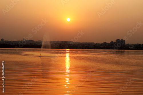 Photos A breathtaking view of Hussain Sagar in Hyderabad of India, April 3