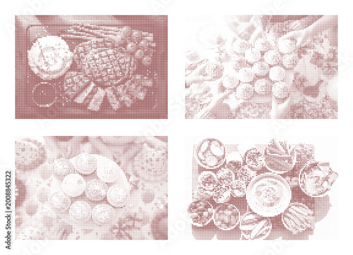 Foto Delicious assortment of appetizers and main courses arranged attractively for a feast