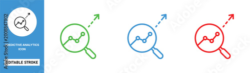 Fotografía predictive analytics icon line style forecast data trend ai editable stroke vect