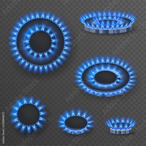 Tableau sur toile Realistic gas burners