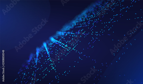 Konstfotografi Background abstract with ai tech data and digital technology blue