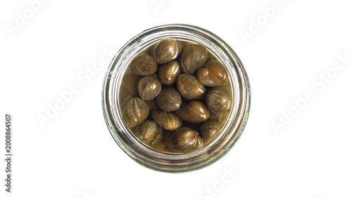 Slika na platnu Pickled capers isolated on white background