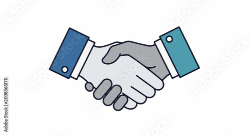 Two hands in a firm handshake, symbolizing agreement and partnership