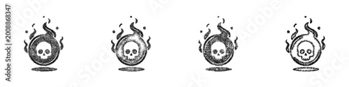 Photography Sketch soul orb icon design set