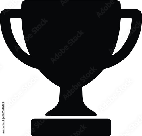 Schilderij op canvas Silhouette vector of a champion sports trophy award cup design