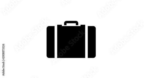 Vászonkép Black Silhouette Icon of a Suitcase with Handle