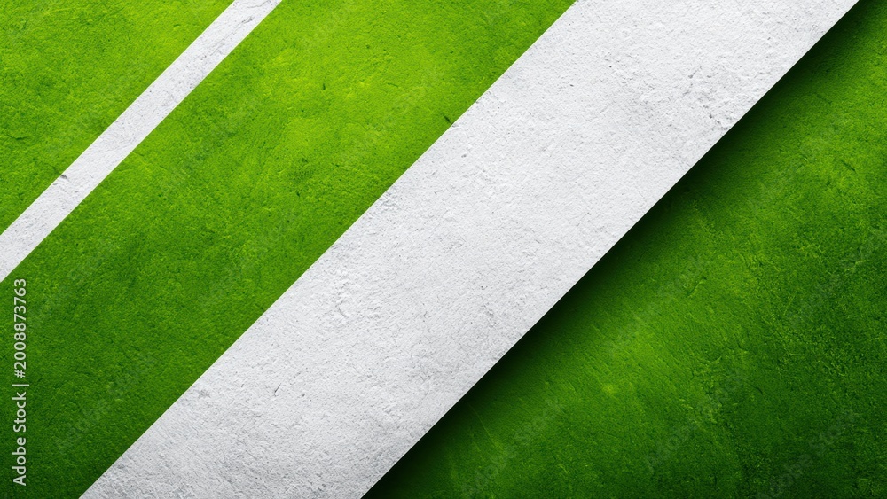 Fototapeta premium Abstract textured background with vibrant green and white diagonal lines creating a modern geometric design