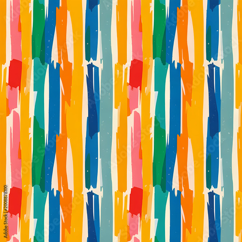 Colorful Seamless Strip Pattern Vector Background – Modern Geometric Stripe Design Illustration