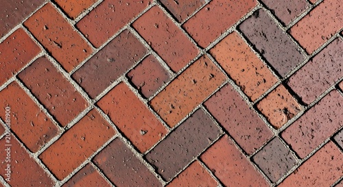 Red brick herringbone pattern