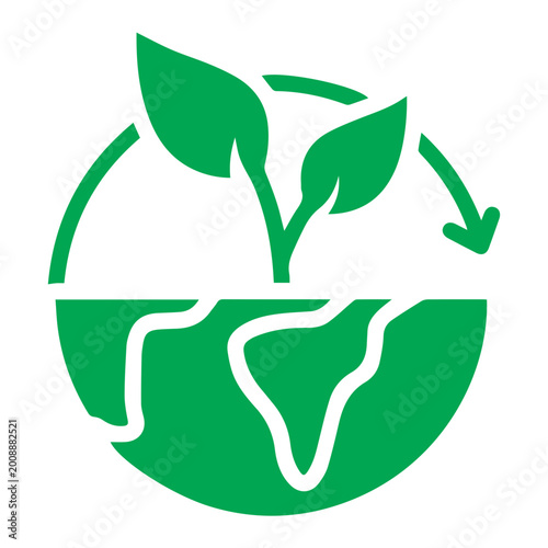 Bilde på lerret Green Planet Growth Icon