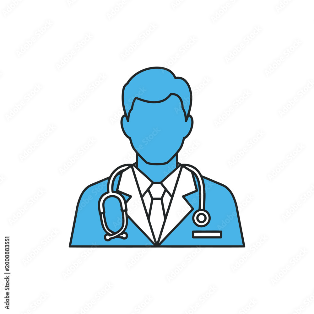 Fototapeta premium Male Doctor Wearing Stethoscope Uniform.