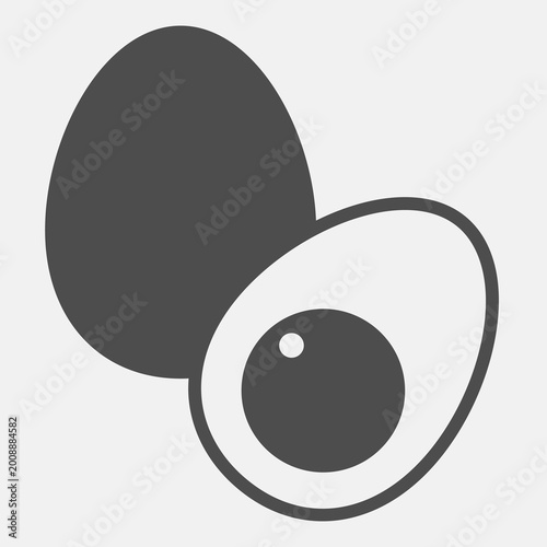 Photos Two eggs solid icon, poultry food concept