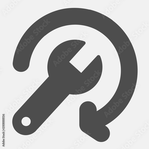 Tableau sur toile Repair check cycle solid icon, repair service concept