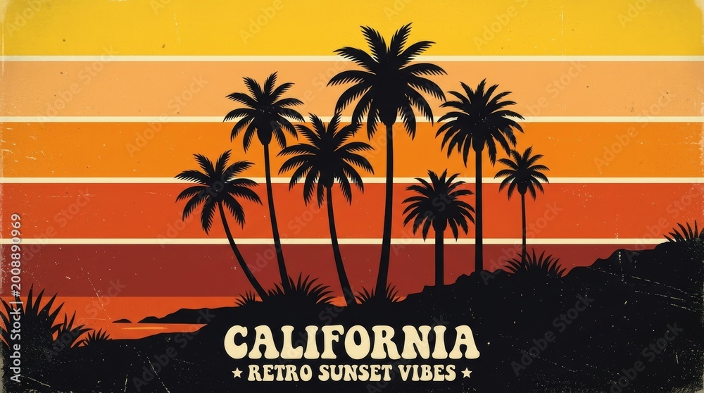 Fototapeta premium California bumper sticker for holidays memory
