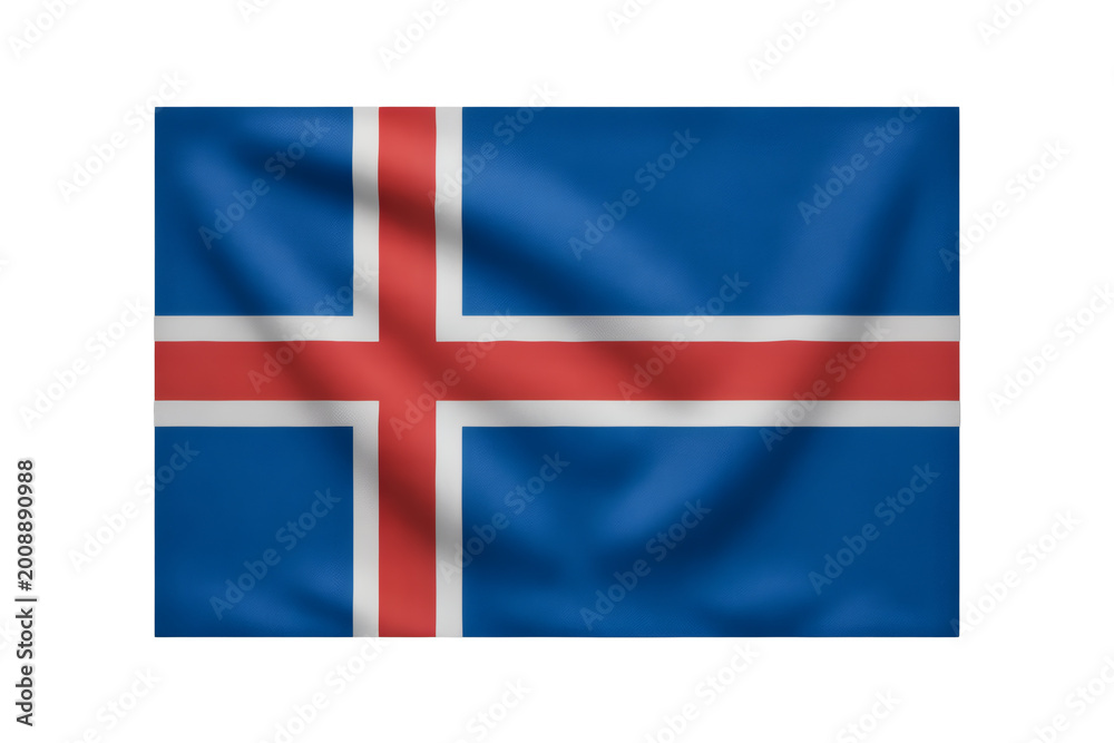 Obraz premium Showcase Icelandic pride with this vibrant national flag, perfect for cultural events, travel promotions, and patriotic designs