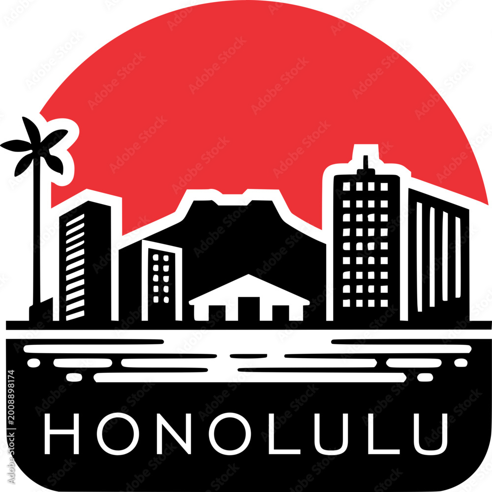 Fototapeta premium Honolulu Skyline Icon