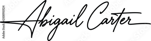 elegant cursive signature abigail carter name vector illustration