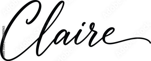 elegant claire cursive signature name logo vector illustration