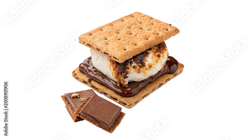 Photos Gourmet homemade s'mores dessert with toasted marshmallow and melted chocolate b