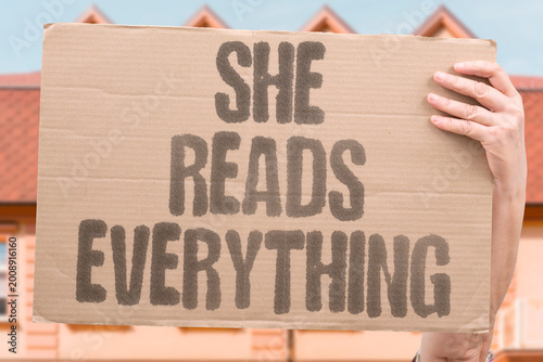 Принти на полотні "She Reads Everything" Women in intimate relationships are highly attuned to subtle behavioral inconsistencies from partners