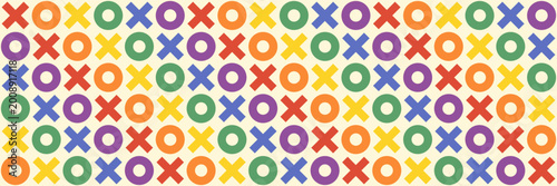 Photos Rainbow XOXO hugs and kisses seamless vector pattern, Colorful LGBTQ pride geome