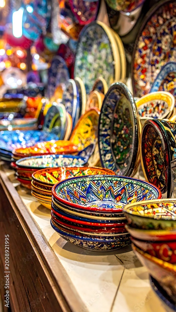 Fototapeta premium Colorful Plates Display.