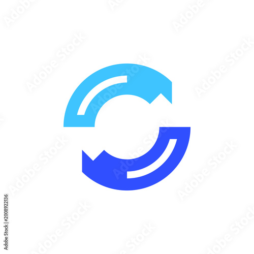 Abstract Blue Exchange Chat Bubble Meeting Reload Communication Sync Brand Logo Design Vector