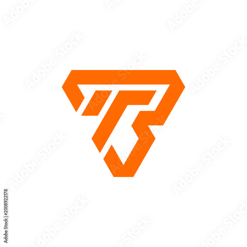 BIR Monogram Letter Initial Orange Geometric Gym Fight Club Fitness Sport Brand Logo Design Vector