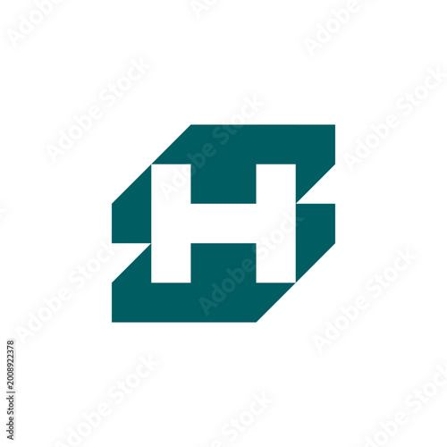 SH Monogram Letter Initial Industrial Steel Elevate Building Construction Architecture Brand Logo Design Vector