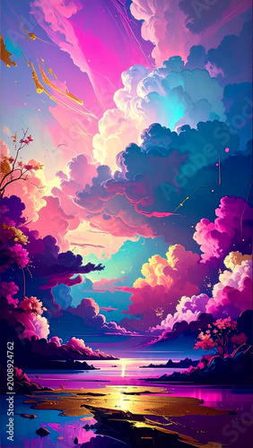 sunset over the sea