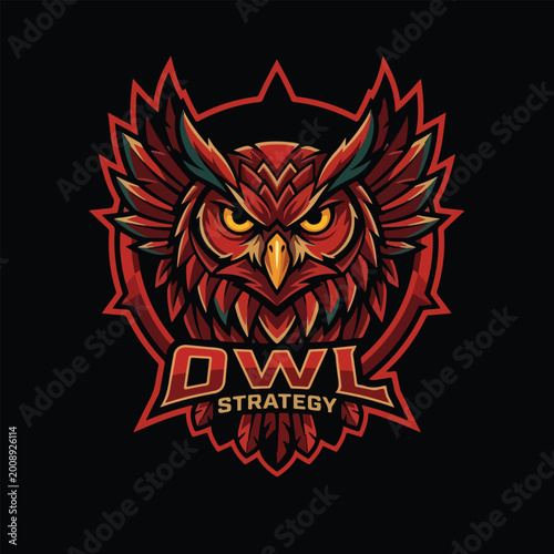 owl esports mascot fierce logo design