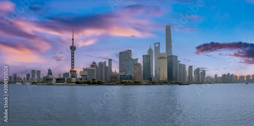 Canvas Print 18 April 2026 colourful Sunset Sunrise Skies over Shanghai the Bund in China wit