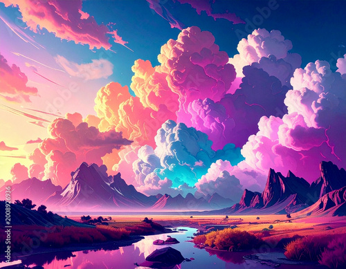 sunset in the mountains
