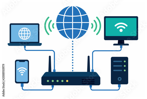 Wireless Router Network Connection.