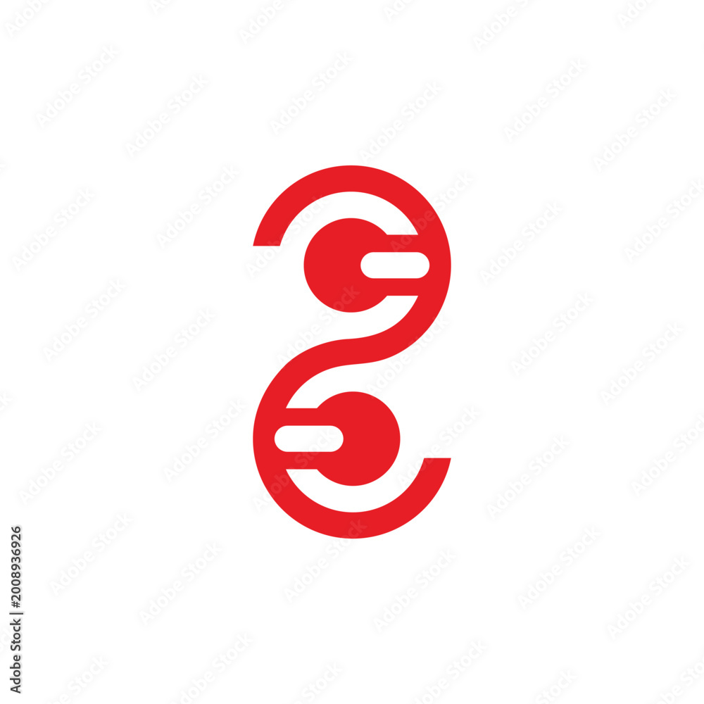 Obraz premium number two power button abstract logo vector