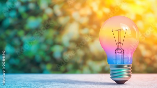 lightbulb rainbow icon Lightbulb with a rainbow gradient, representing LGBTQ pride and creativity