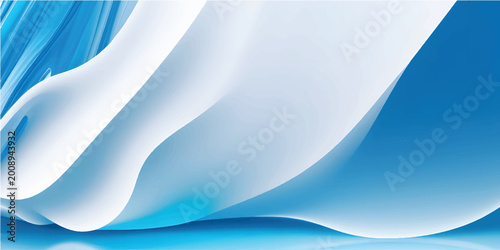 Fotografie Blue abstract satin background featuring a fluid wave pattern with light vector