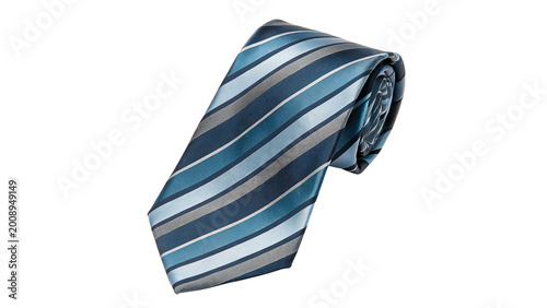 Canvas Print Professional blue striped silk necktie for men's formal wear business fashion an
