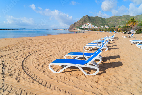 highly popular beach las Teresitas, Tenerife, Spain