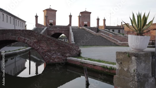 Comacchio, Ferrara, Emilia Romagna, Italy - April 29, 2026 - Views of the lagoon city's historic center