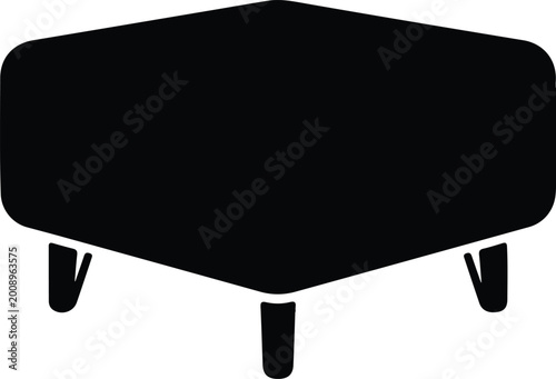 Valokuva Silhouette vector modern square ottoman footstool furniture isolated icon design