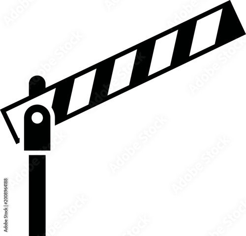 Simple vector style icon of a toll gate barrier arm used for traffic control at road entrances.