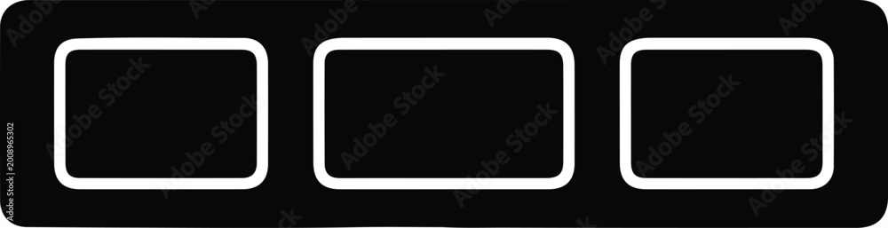 Obraz premium Silhouette vector three rectangular frames layout for photo or video placeholder design