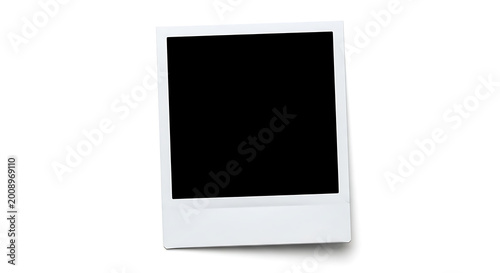 Blank instant photo frame with black space and subtle shadow isolated on white background for memories and mockups isolated nostalgia template photography