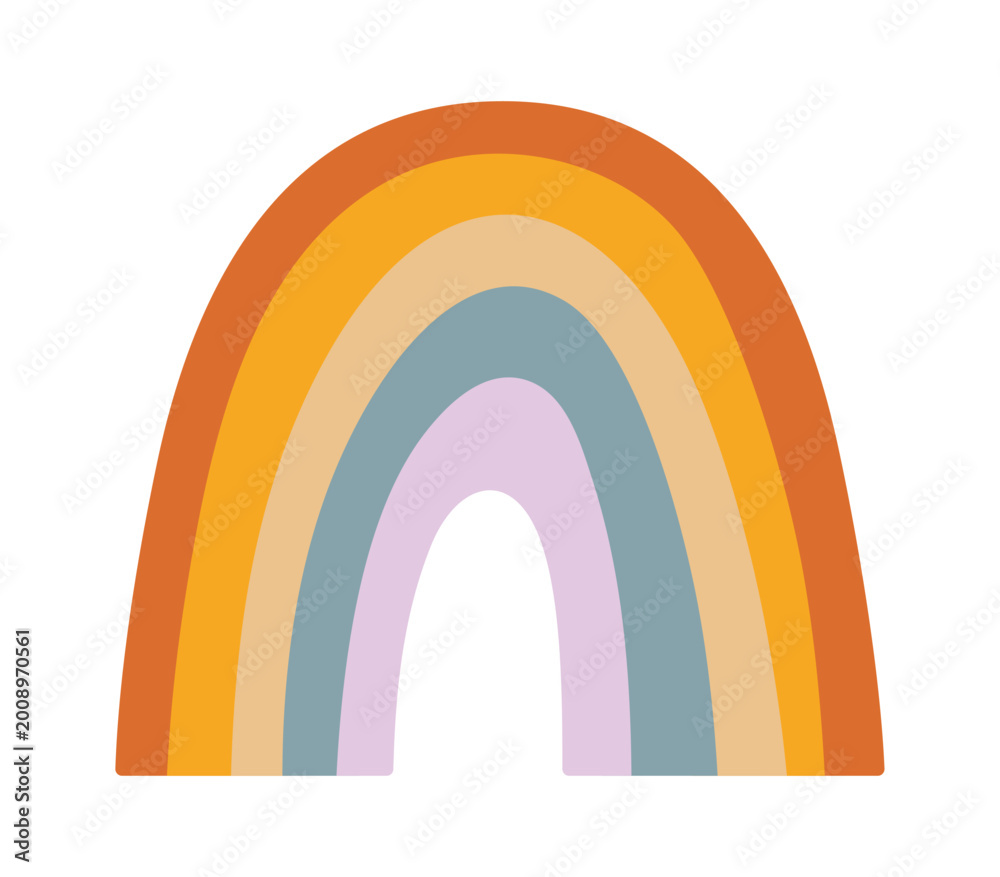 Fototapeta premium Rainbow Arch Curved Bands Cartoon