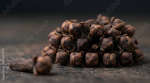 Aromatic dried clove buds used as spice